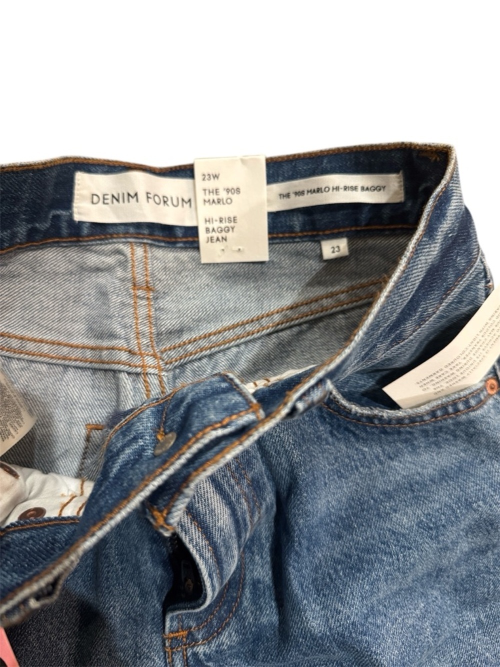 Denim Forum The ’90s Marlo Hi-Rise Baggy Jeans Size 23 NWT - Picture 2 of 4